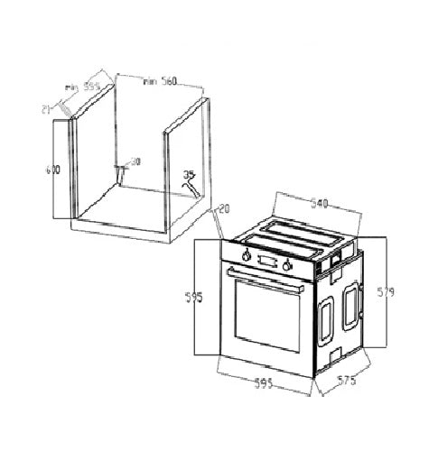 Valenti VO 7182G 71L Black Built-in Oven