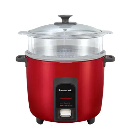 Panasonic SR-Y10FGERSH Conventional Rice Cooker, 1L Capacity, Red