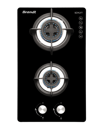 Brandt TG2232BBL Battery/electric Ignition Gas Hob (30cm)(Black)(CYLINDER GAS/LPG ONLY)