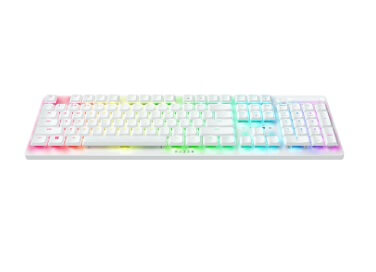 Razer DeathStalker V2 Pro Wireless Low-Profile RGB Optical Gaming Keyboard - Clicky Optical Switch - White