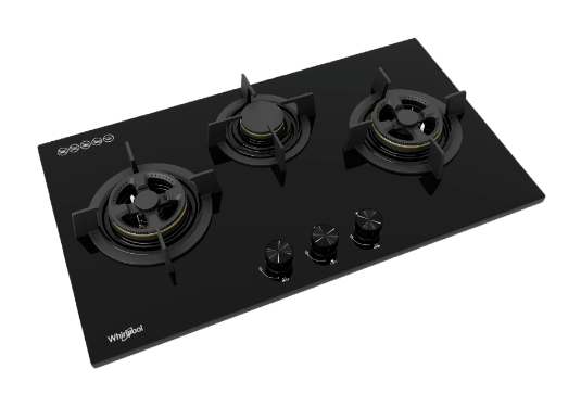 Whirlpool GWG8830TS 88cm 3-Burners Gas Hob (Town Gas)