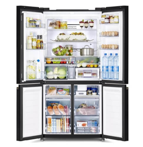 Hitachi R-WB640V0MS - GBK/GS French Bottom Freezer Deluxe 569L + Hitachi BD-120XGV Front Load Washer AI Wash, Auto Dosing System, Inverter 12 kg, 1,600 RPM