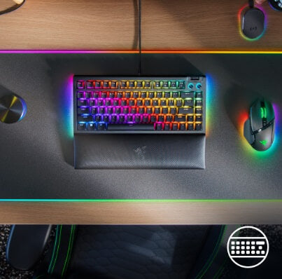 Razer BlackWidow V4 75% - US Layout Hot-swappable Mechanical Gaming Keyboard with Razer Chroma™ RGB