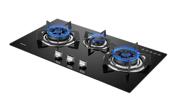 Rinnai RB-783G 3 Burner Built-In Hob Tempered Glass (Black) Top Plate