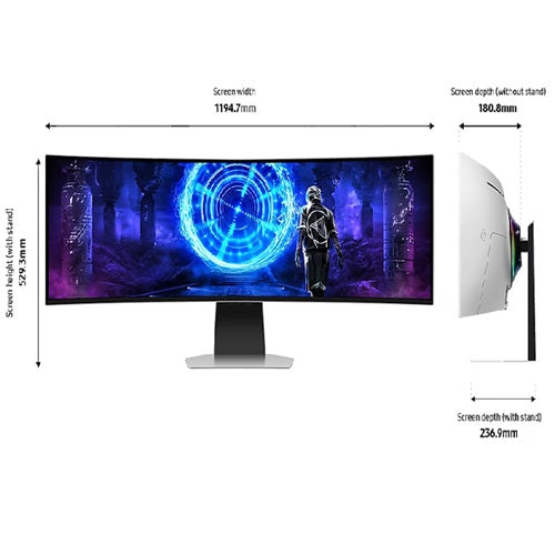 Samsung LS49DG950SEXXS 49-inch Odyssey OLED G9 G95SD DQHD 240Hz Gaming Monitor - Silver