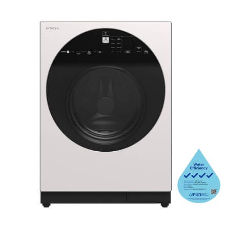 Hitachi R-WB640V0MS - GBK/GS French Bottom Freezer Deluxe 569L + Hitachi BD-100GV Front Loading - Washer AI Wash, Inverter 10 kg, 1,600 RPM