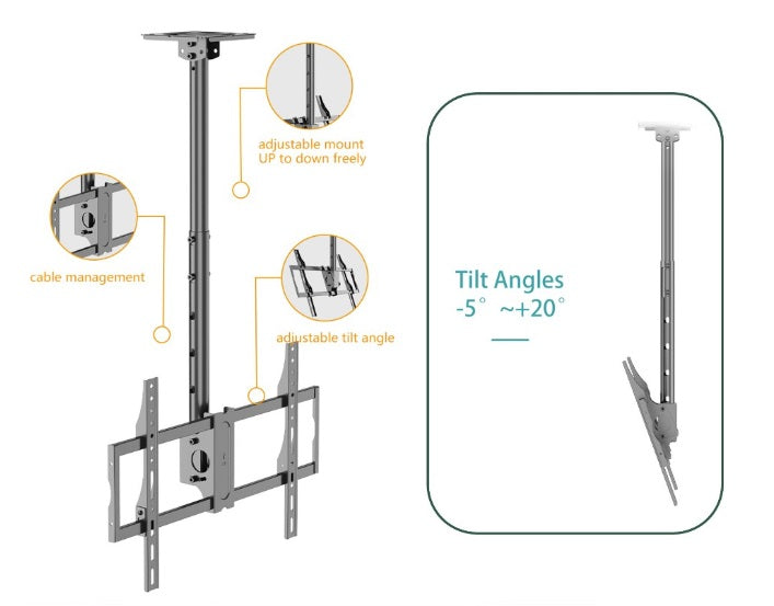 Kaloc KLC-T1 32"-80" Led Lcd Flat penal Ceiling Bracket