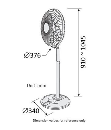 KDK N30NH 12" Premium Gold/Metallic Bronze Stand Fan with Height Adjustable and Remote
