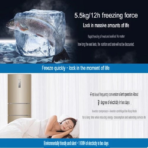 Haier BCD-218WLDPPU1 3 Doors Refrigerator 218L Local 1Yr Warranty Commercial Use 3 Pin Plug