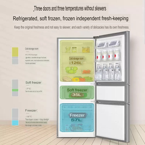 Haier BCD-218LLC3EZS9 3 Doors Refrigerator 218L Silver 1Yr Warranty Commercial Use