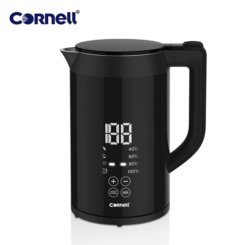 Cornell Digital Cordless Kettle with Stainless Steel Interior
