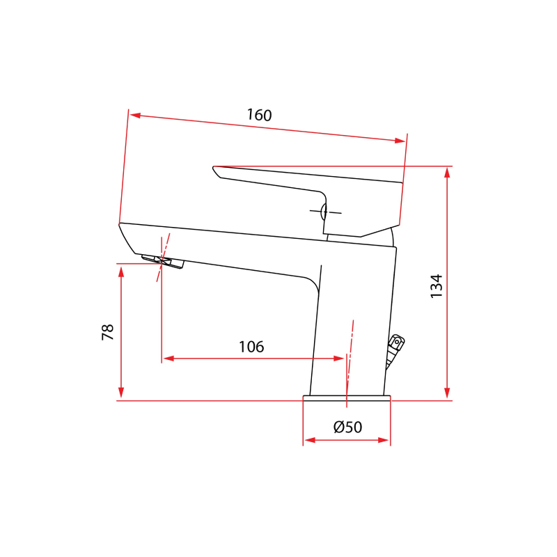 Rubine Basin Mixer STYLO 9121