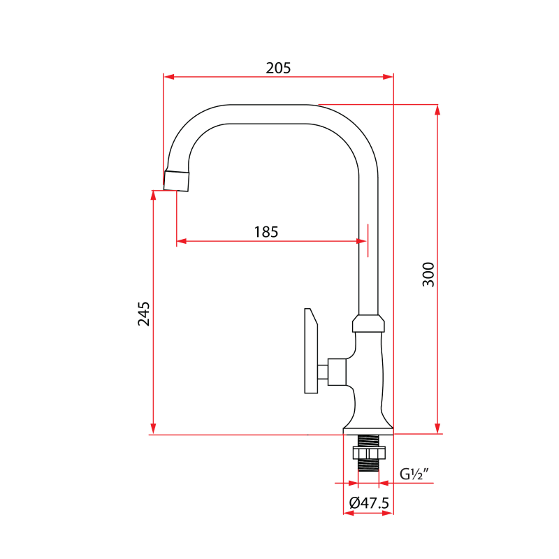 Rubine Sink Tap FRESCO K97344