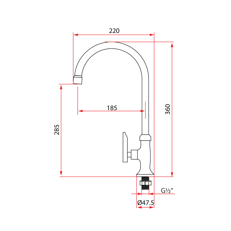 Rubine Sink Tap FRESCO K97343