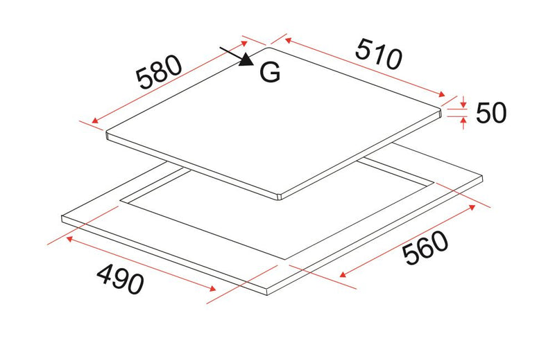 EF HB AG 360VS A 58cm Built-in Hob HBAG360VSA | Lion City Company.
