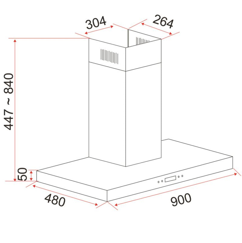 EF 90cm Chimney Hood CK-Fino SS | Lion City Company.