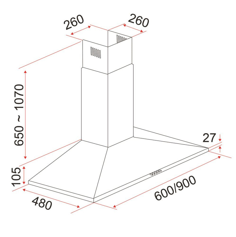 EF CK-Mia 90 90 cm Stainless Steel Chimney hood + EF EFH 3762 TN VSB 78cm Built in Stainless Steel Gas Hob