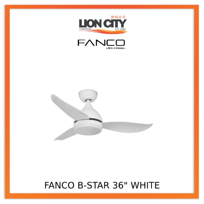 Fanco B-Star 36"/46"/52" (3 Blade) DC Ceiling Fan - Lion City Company