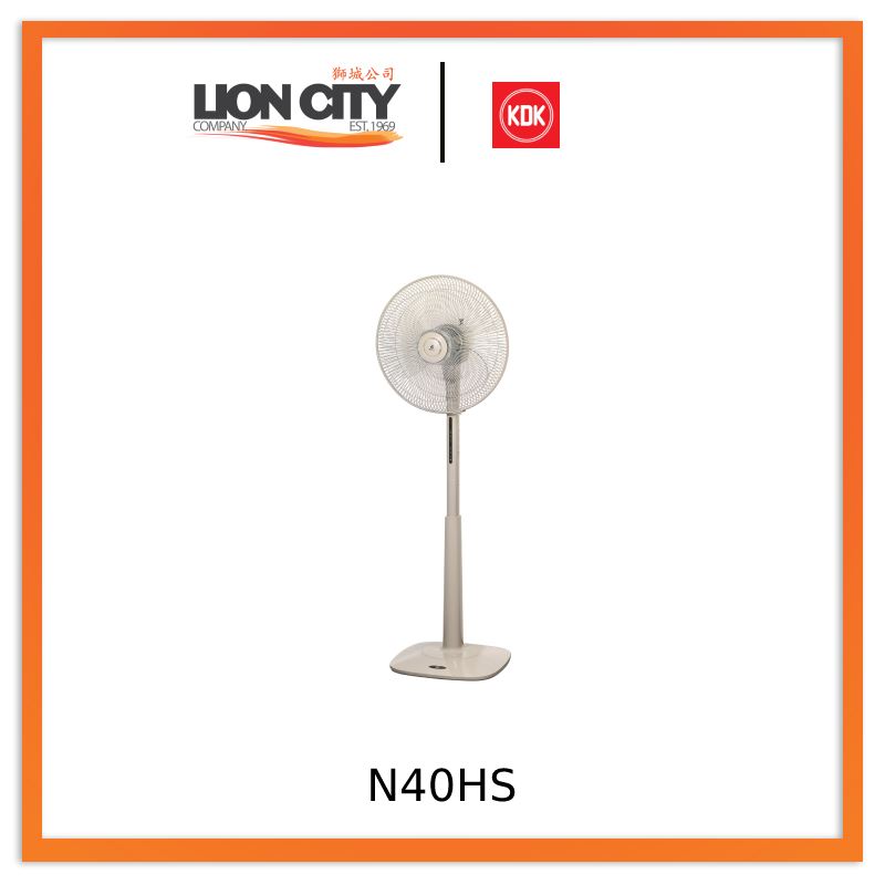 KDK N40HS Titan Grey/Champagne Gold Stand Fan Living Fan with Rhythm Breeze