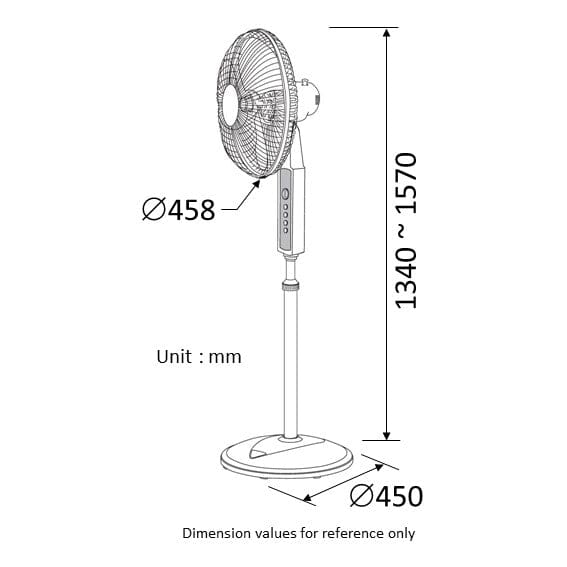 KDK P40VS Black/White 40cm Stand Fan - Lion City Company