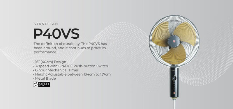 KDK P40VS Black/White 40cm Stand Fan - Lion City Company