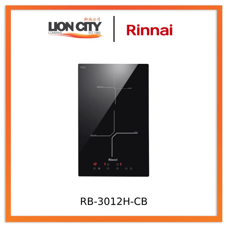 Rinnai RB-3012H-CB 2 zone (30cm) Built-in Induction Hob RB-3012HCB - Lion City Company