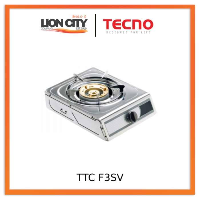 Tecno Uno TTC F 3 SV Table Top Stove Stainless Steel Gloss Finish