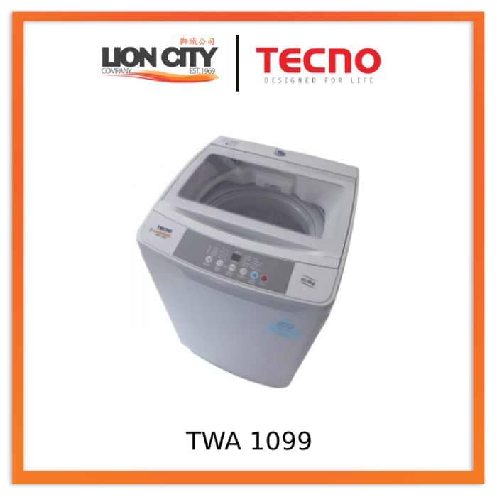Tecno TWA 1099 10kg Top Load Fully Automatic Fuzzy Logic Washing Machine | Lion City Company.