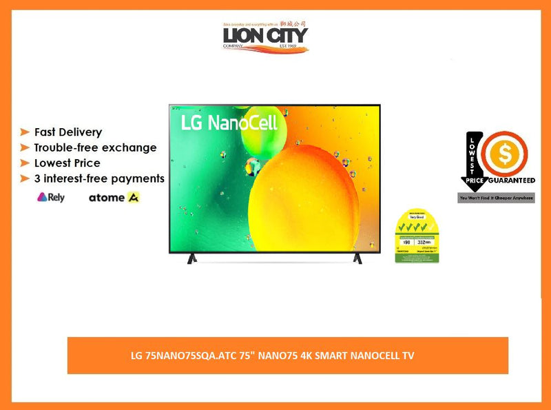 LG 75NANO75SQA.ATC 75" NANO75 4K NANOCELL  SMART TV