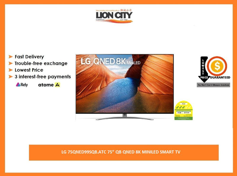 LG 75QNED99SQB.ATC 75” QB QNED 8K MINILED SMART TV