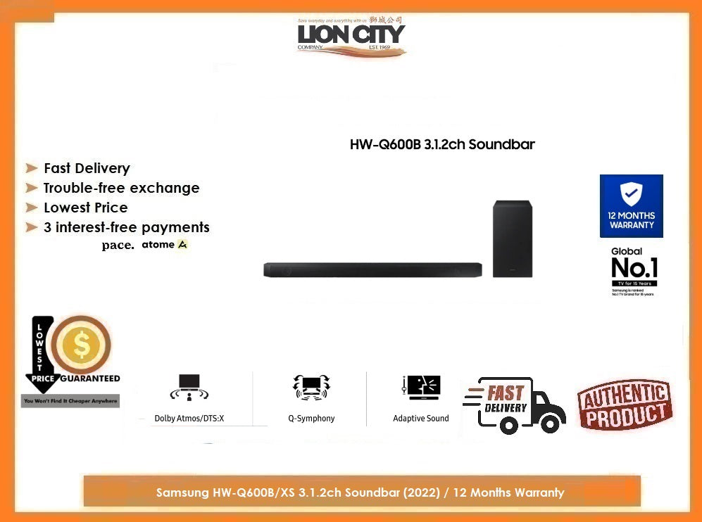Samsung HW-Q600B/XS 3.1.2ch Soundbar (2022) / 12 Months Warranty