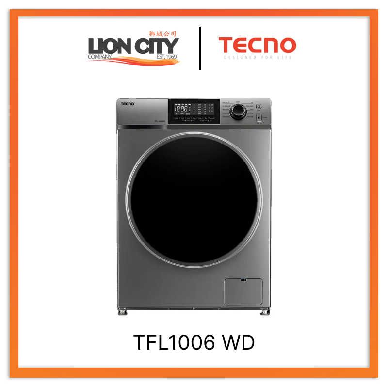 Tecno Uno TFL1006 WD Washer & Dryer Dark Grey 10.0 kg Wash