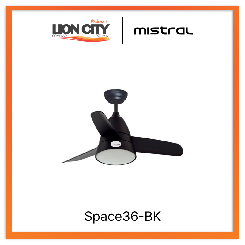Mistral Space36-BK Ceiling Fan-36", 45W Black