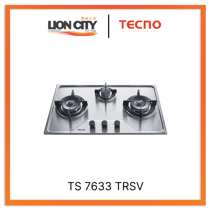 Tecno Uno TCH 9010 TL Slim Line Hood + TS 7633 TRSV Stainless Steel Gas Hob + TBO 630 Built-In Oven