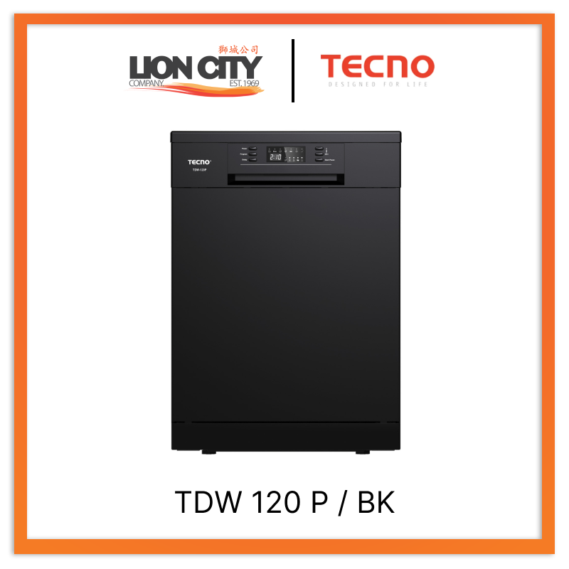 Tecno Uno TDW 120 P / BK Disherwasher Black 12 Setting