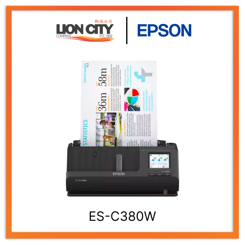 Epson WorkForce ES-C380W Wireless Compact Desktop Document Scanner with Auto Document Feeder