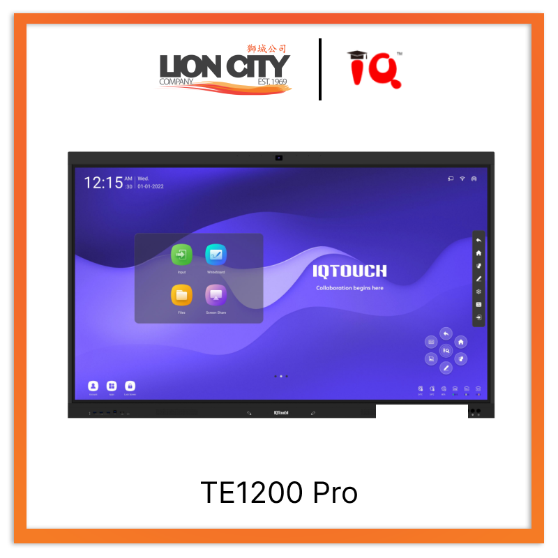 IQTouch TE1200 Pro 75" Interactive Flat Panel