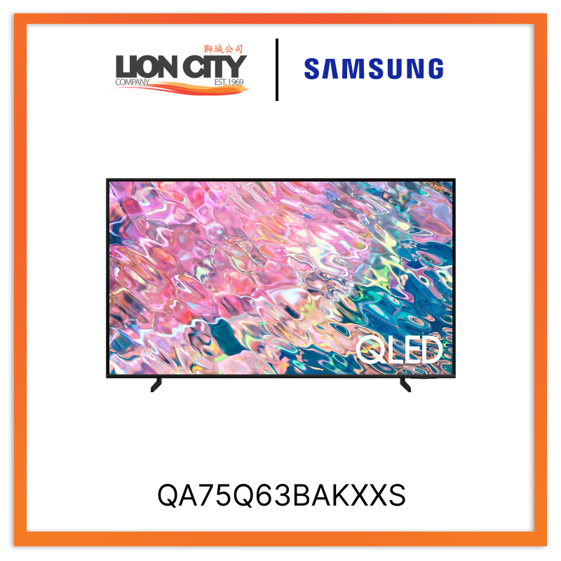 Samsung 75” Q63B QLED 4K Smart TV (2022) QA75Q63BAKXXS, 4 Ticks / 36 Months Warranty