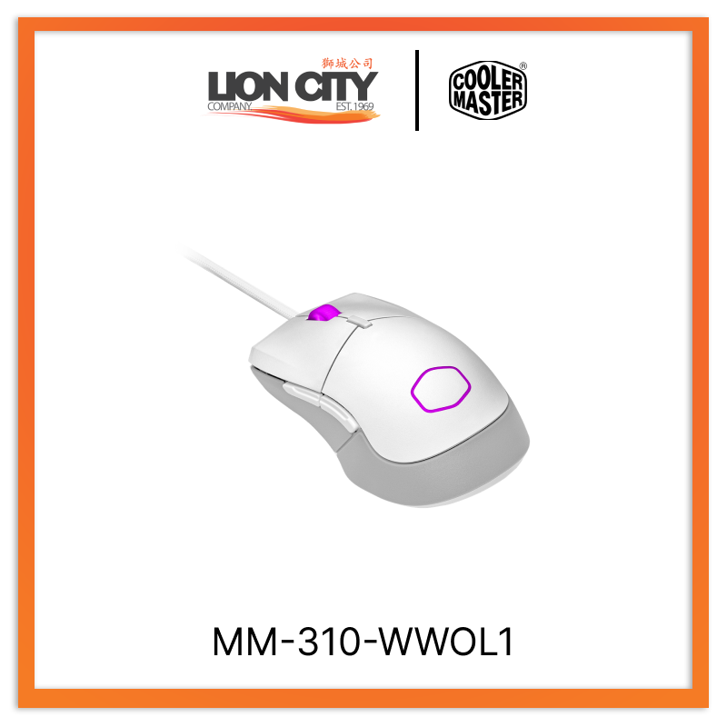 Cooler Master MM-310-WWOL1 CM MM310 RGB RGB Gaming Mouse White (2Y)