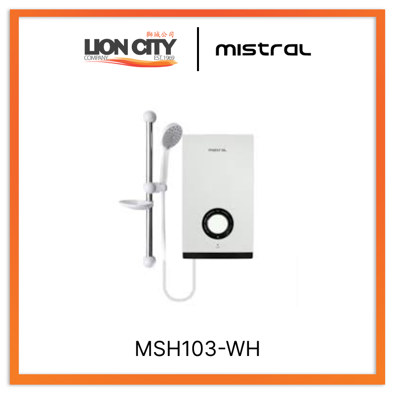 Mistral MSH103-WH Single Control, DC Pump White Instant Water Heater