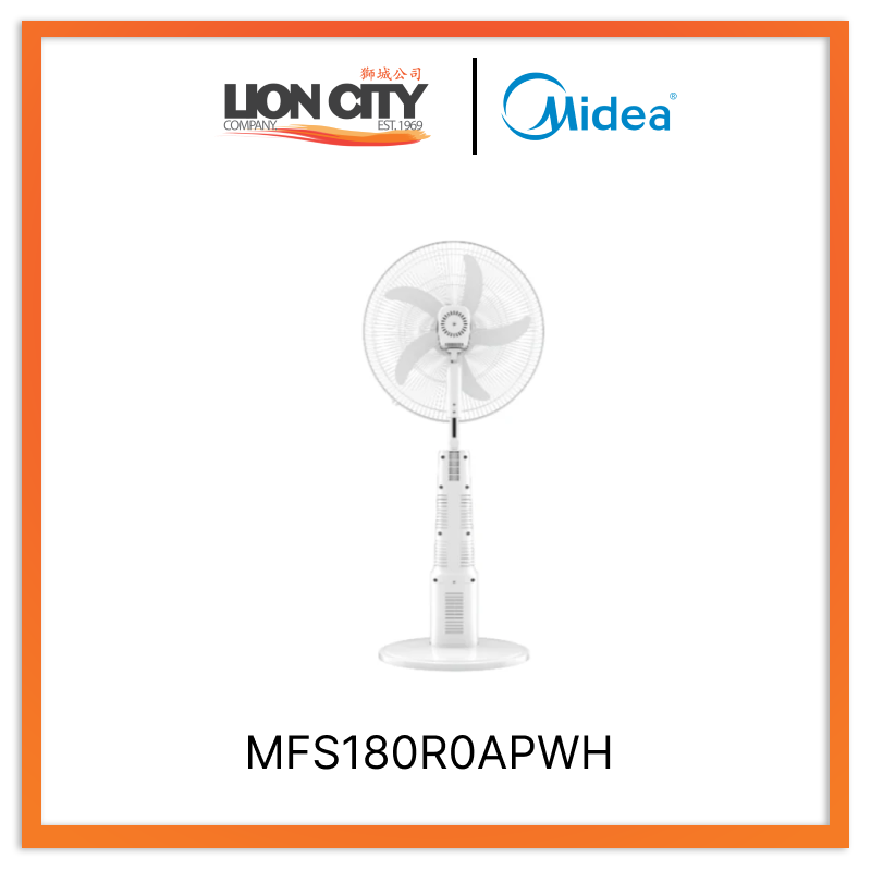 Midea MFS180R0APWH DC Motor 18-Inch Rechargeable Fan