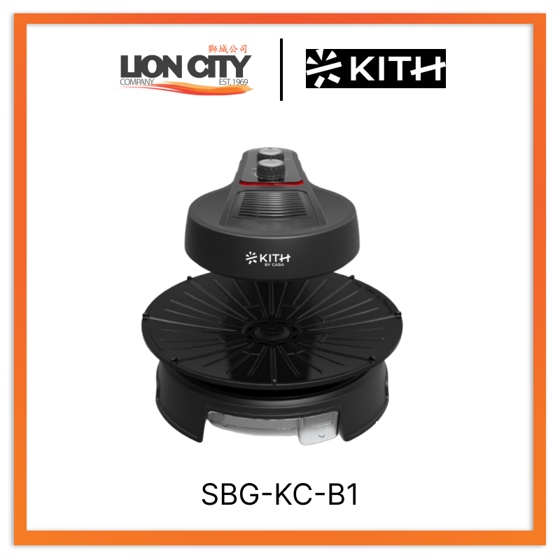 Kith SBG-KC-B1 Smokeless Bbq Grill (Knob Control) | Patented 360° Auto-rotate Grill Pan