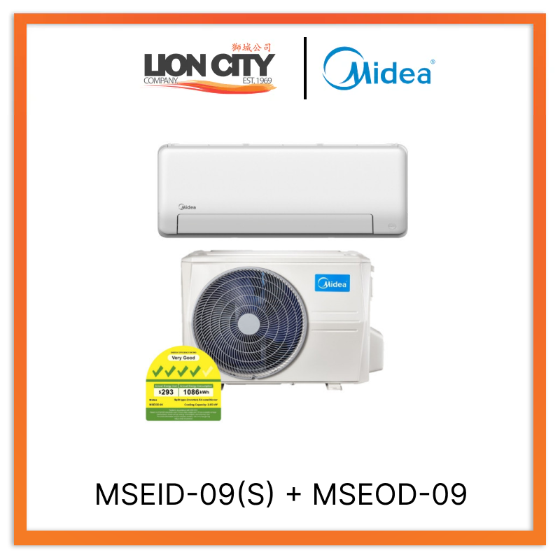 Midea MSEID-09(S) + MSEOD-09 All Easy Single Split Series 4 Ticks Installation fee not included