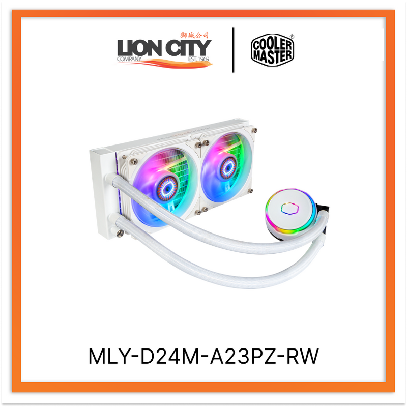 Cooler Master MLY-D24M-A23PZ-RW CM MASTERLIQUID PL240 FLUX ARGB CPU COOLER - WHITE