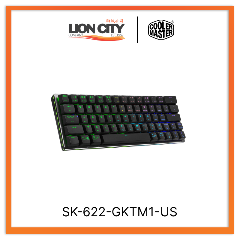 Cooler Master SK-622-GKTM1-US Cm Sk622 Rgb Mechanical Brown Bt Keyboard Black (2y)