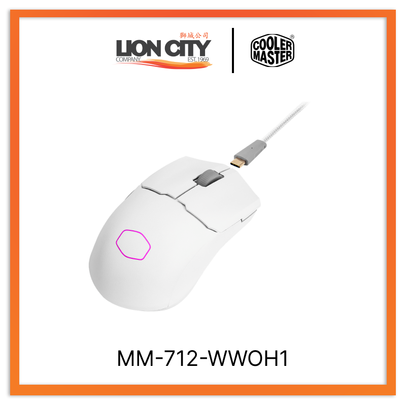 Cooler Master MM-712-WWOH1 CM MM712 Wireless RGB Gaming Mouse White