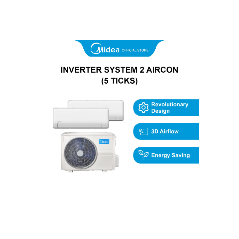 Midea MSEID-09x2 AI Premium Multi Split Series 5 Ticks Installation fee not included