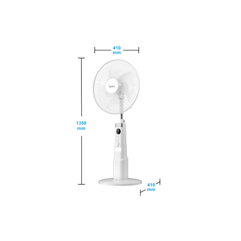 Midea MFS180R0APWH DC Motor 18-Inch Rechargeable Fan