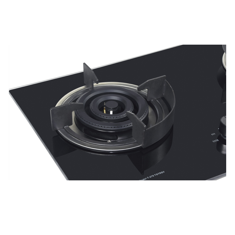 Tecno Uno T 278 TGSV Toughened Glass Hob (SCHOTT) Black 78cm, V.V.S  2 Burners (2x Triple Ring)