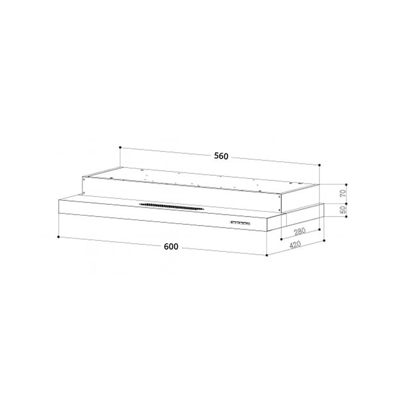 TECNO Uno TH 678 TL / SS Slim Line Cooker Hood 60cm, Twin Motor, 550m³/hr